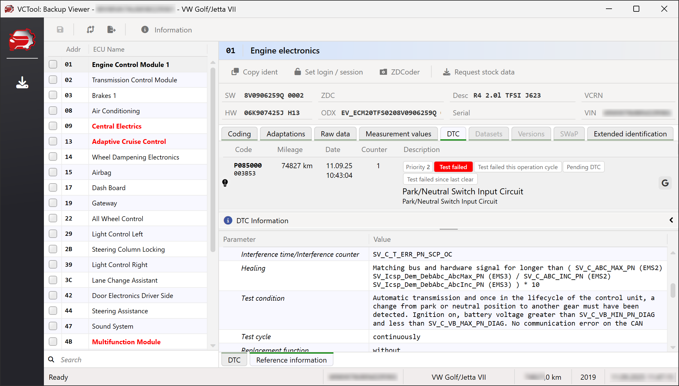 VCTool Backup viewer