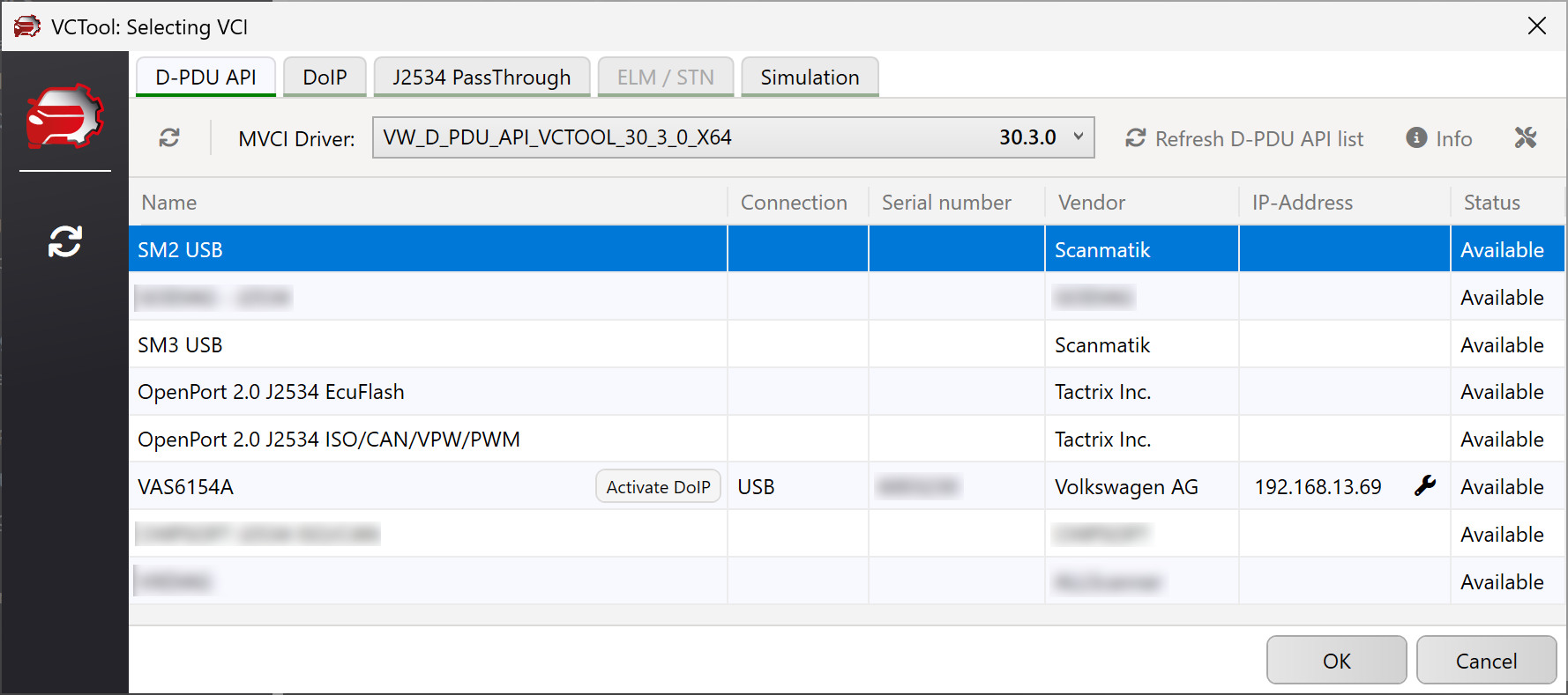 VCTool VCI Selector